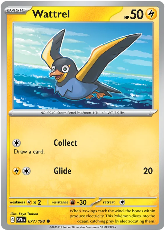 Wattrel 077 Scarlet & Violet Base Set Pokemon Card Single