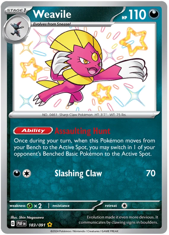 Weavile Paldean Fates Pokemon Card Single 183/091