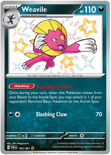 Weavile Paldean Fates Pokemon Card Single 183/091