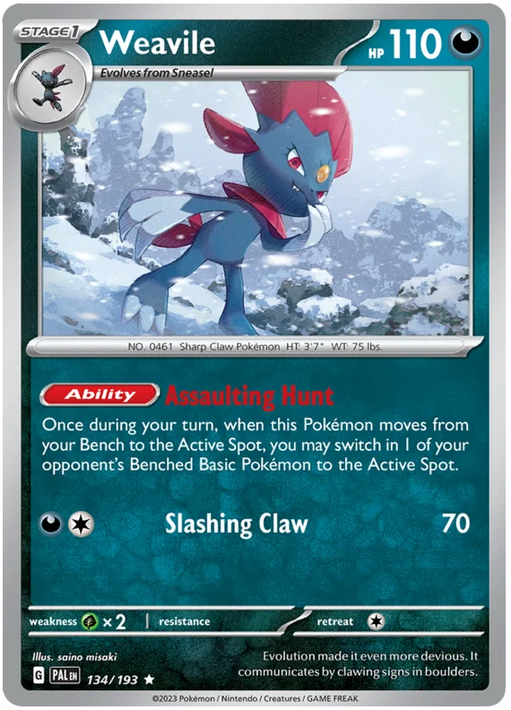 Weavile Paldea Evolved Single Pokemon Card