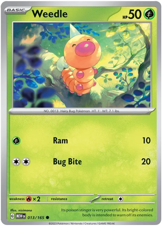 Weedle 151 Single Pokemon Card