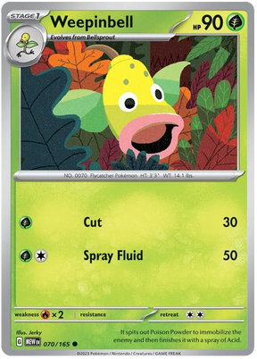 Weepinbell 151 Single Pokemon Card