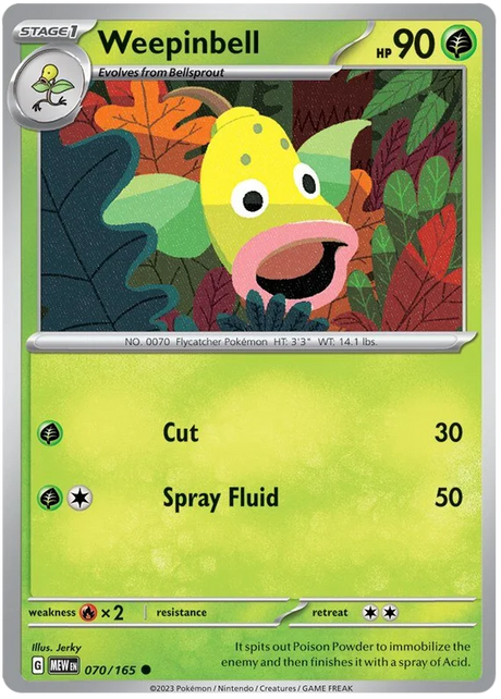 Weepinbell 151 Single Pokemon Card