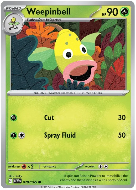 Weepinbell 151 Single Pokemon Card