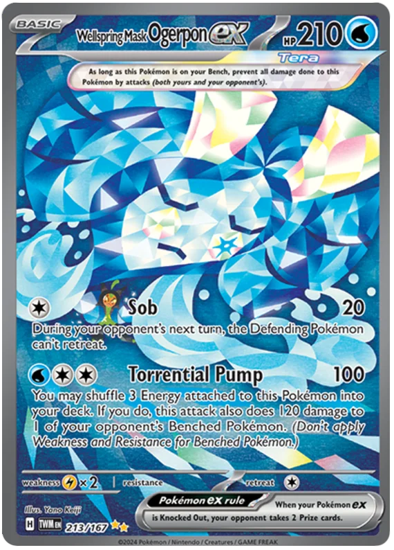 Wellspring Mask Ogerpon ex (Special Illustration Rare) Twilight Masquerade Pokemon Single 213/167