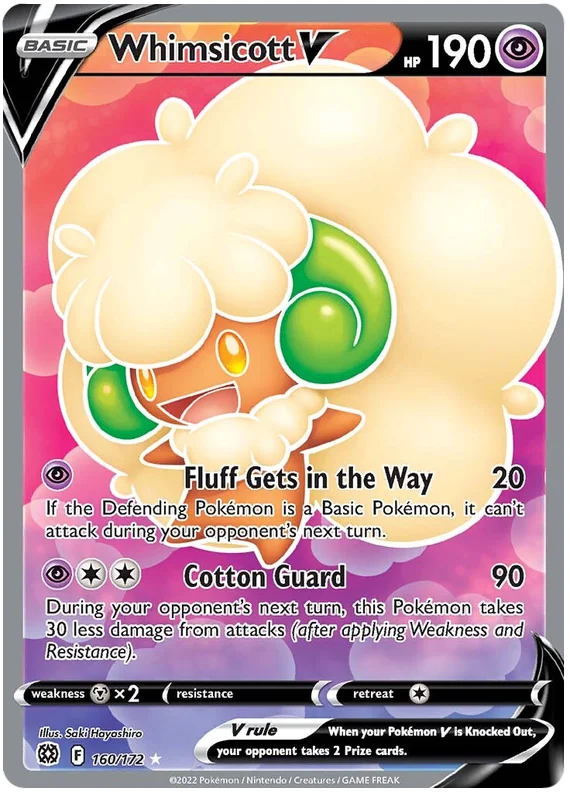 Whimsicott V Brilliant Stars Pokemon Card Singles 160/172