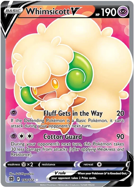 Whimsicott V Brilliant Stars Pokemon Card Singles 160/172