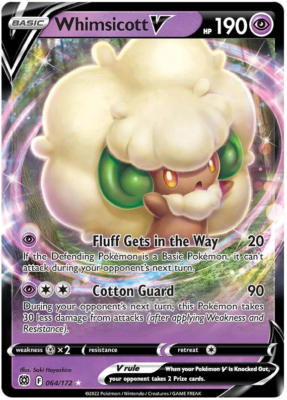 Whimsicott V Brilliant Stars Pokemon Card Singles 064/172