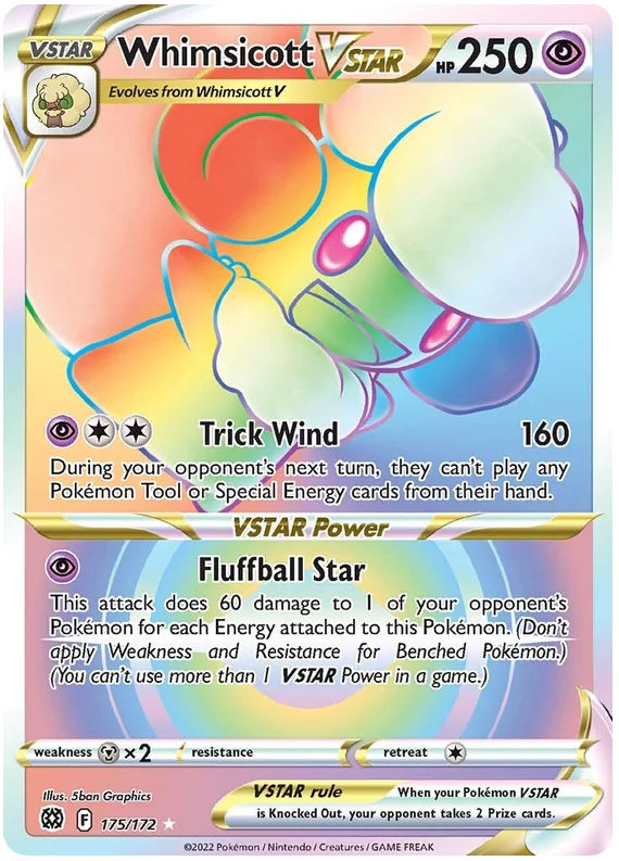 Whimsicott VSTAR Brilliant Stars Pokemon Card Singles 175/172