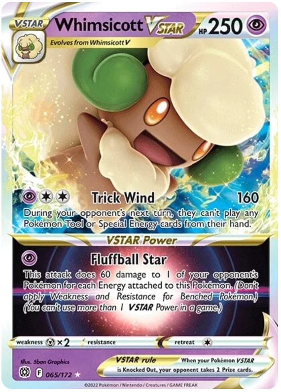 Whimsicott VSTAR Brilliant Stars Pokemon Card Singles 065/172