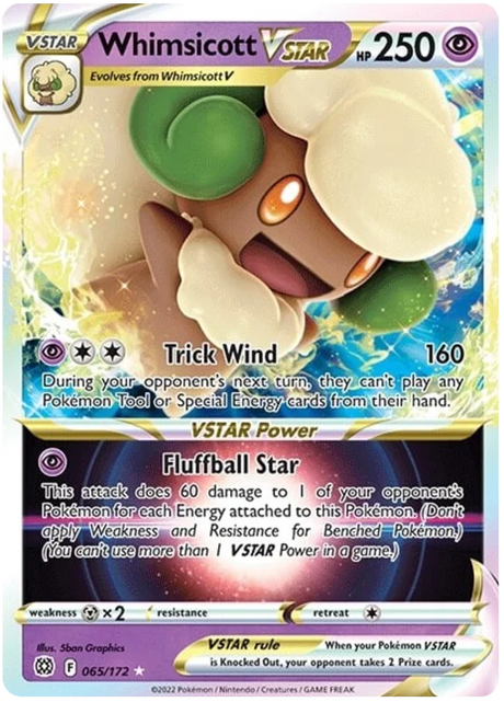 Whimsicott VSTAR Brilliant Stars Pokemon Card Singles 065/172