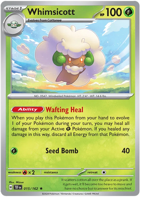 Whimsicott Temporal Forces Pokemon Single 015/162