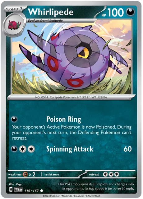 Whirlipede Twilight Masquerade Pokemon Single 116/167