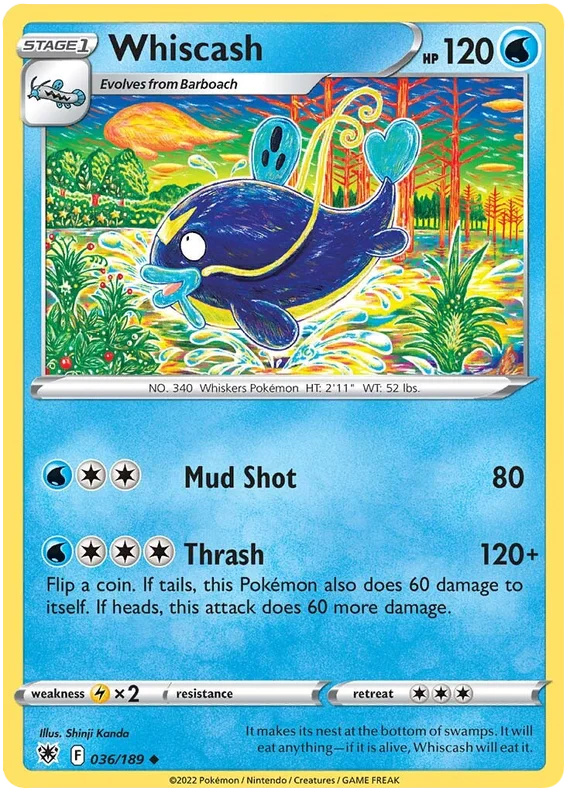 Whiscash Astral Radiance Pokemon Card Singles 036/189