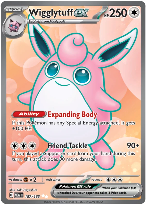 Wigglytuff ex Full Art 151 Single Pokemon Card