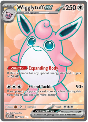 Wigglytuff ex Full Art 151 Single Pokemon Card