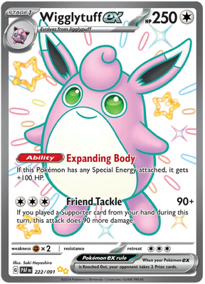 Wigglytuff ex Paldean Fates Pokemon Card Single 222/091