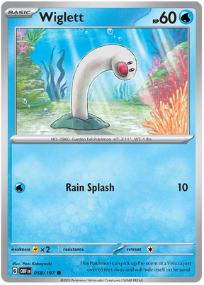 Wiglett Obsidian Flames Single Pokemon Card