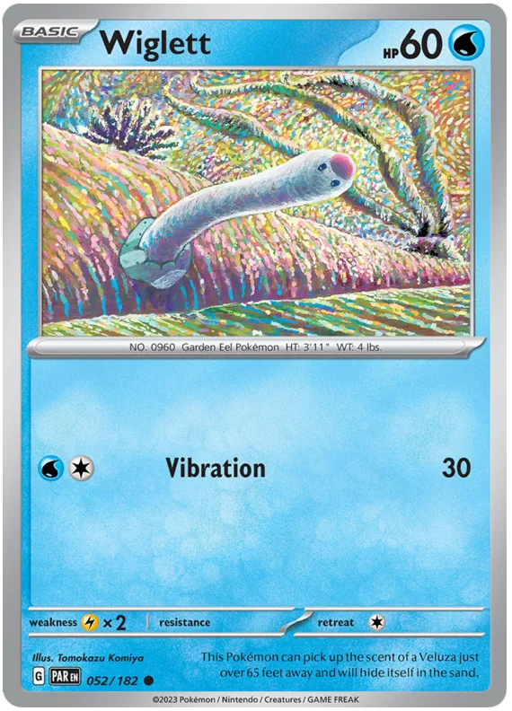 Wiglett 052 Paradox Rift Single Pokemon Card 052/182