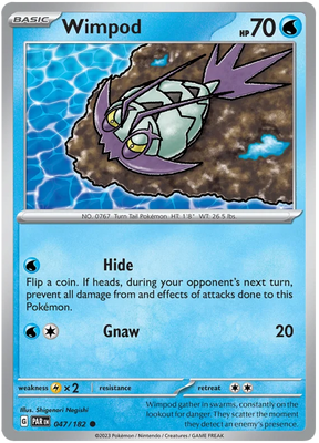 Wimpod 047 Paradox Rift Single Pokemon Card 047/182