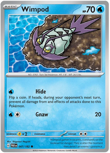 Wimpod 047 Paradox Rift Single Pokemon Card 047/182