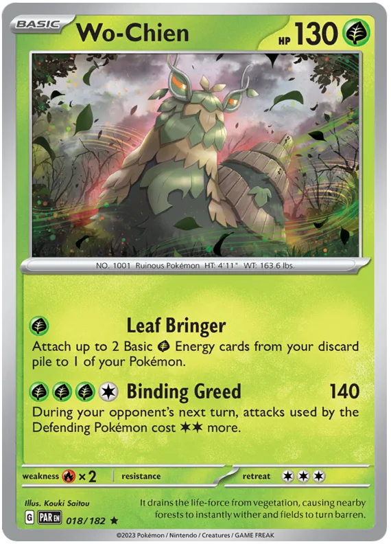Wo-Chien Paradox Rift Single Pokemon Card 018/182
