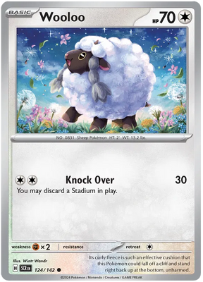 Wooloo Stellar Crown Pokemon Single Card 124/142