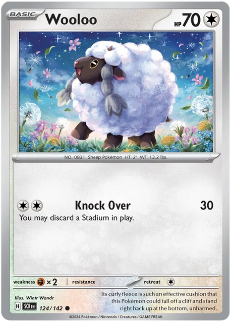 Wooloo Stellar Crown Pokemon Single Card 124/142
