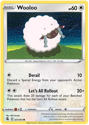 Wooloo Fusion Strike Pokemon Card Singles 221/264
