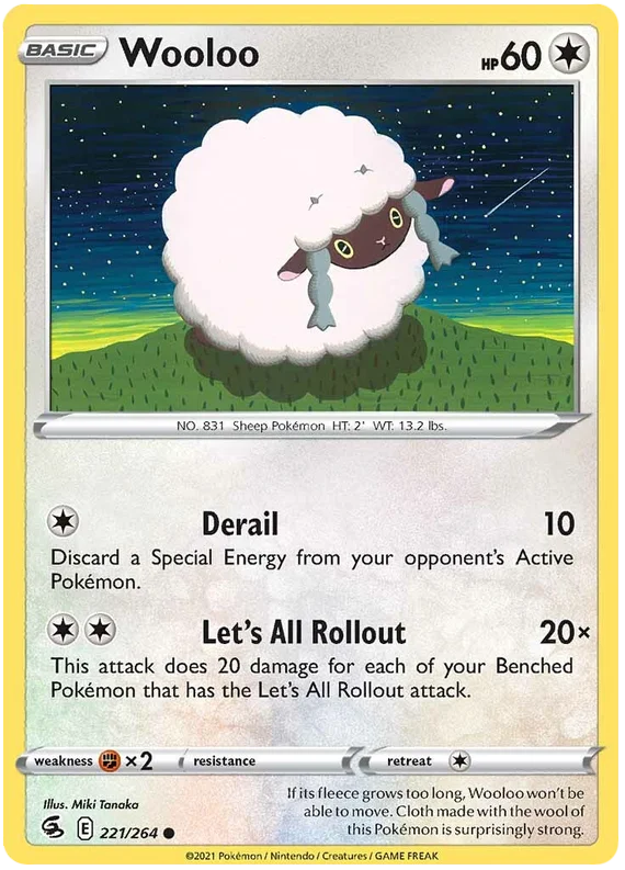 Wooloo Fusion Strike Pokemon Card Singles 221/264