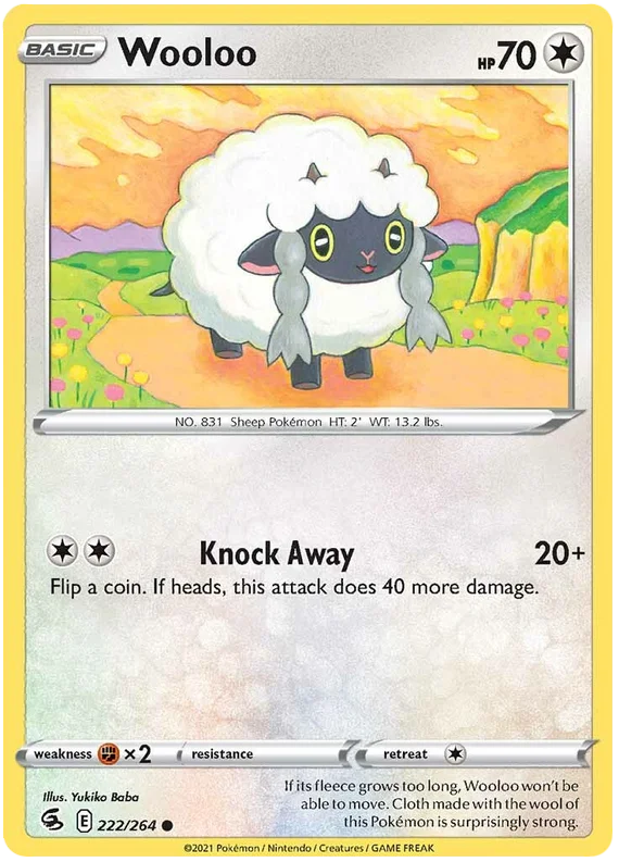 Wooloo Fusion Strike Pokemon Card Singles 222/264