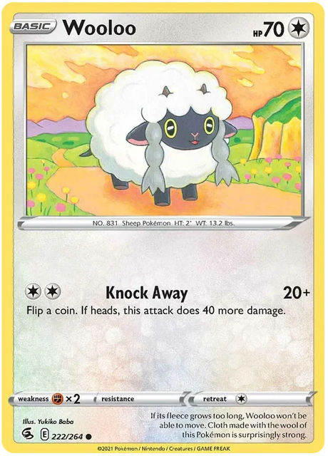 Wooloo Fusion Strike Pokemon Card Singles 222/264