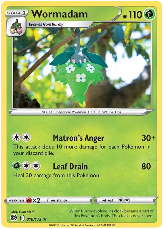 Wormadam Brilliant Stars Pokemon Card Singles 010/172