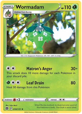 Wormadam Brilliant Stars Pokemon Card Singles 010/172
