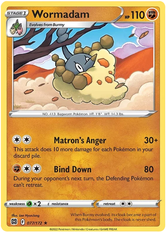Wormadam Brilliant Stars Pokemon Card Singles 077/172