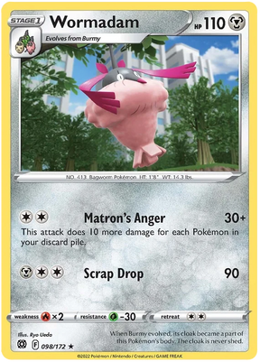 Wormadam Brilliant Stars Pokemon Card Singles 098/172