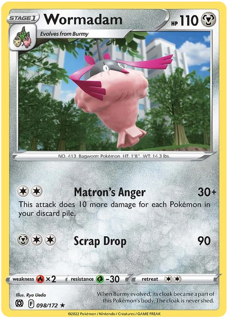 Wormadam Brilliant Stars Pokemon Card Singles 098/172