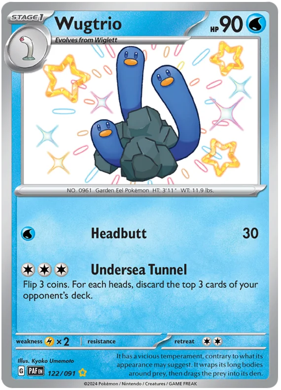 Wugtrio Paldean Fates Pokemon Card Single 122/091