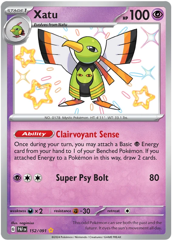 Xatu Paldean Fates Pokemon Card Single 152/091