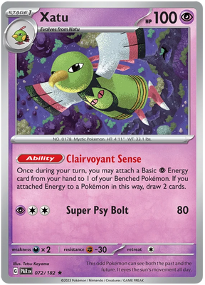 Xatu Paradox Rift Single Pokemon Card 072/182