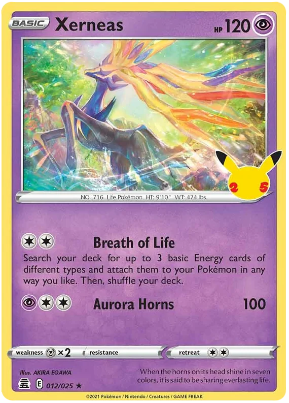 Xerneas Celebrations Pokemon Card Single 012/025