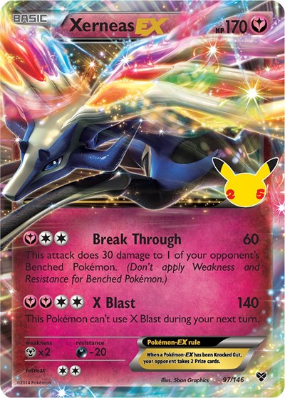 Xerneas EX Celebrations Classic Collection Pokemon Card Single 97/146