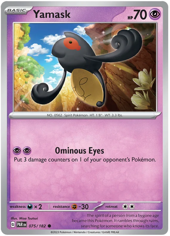 Yamask Paradox Rift Single Pokemon Card 075/182