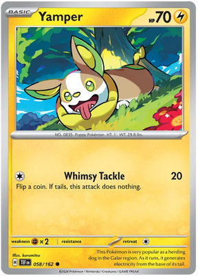 Yamper Temporal Forces Pokemon Single 058/162