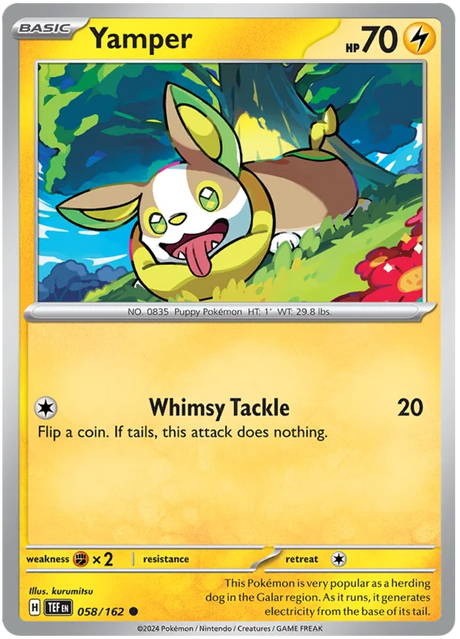 Yamper Temporal Forces Pokemon Single 058/162