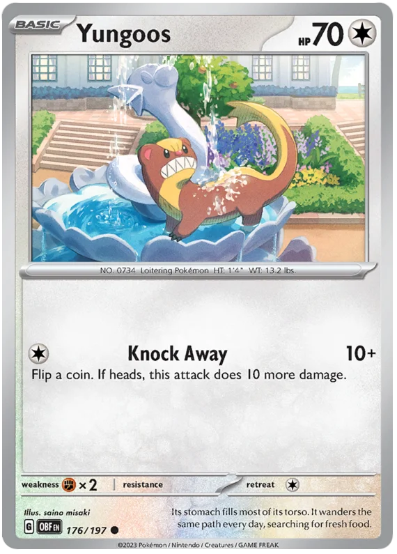 Yungoos Obsidian Flames Single Pokemon Card