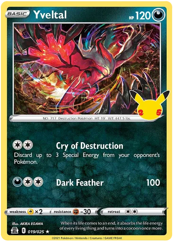 Yveltal Celebrations Pokemon Card Single 019/025