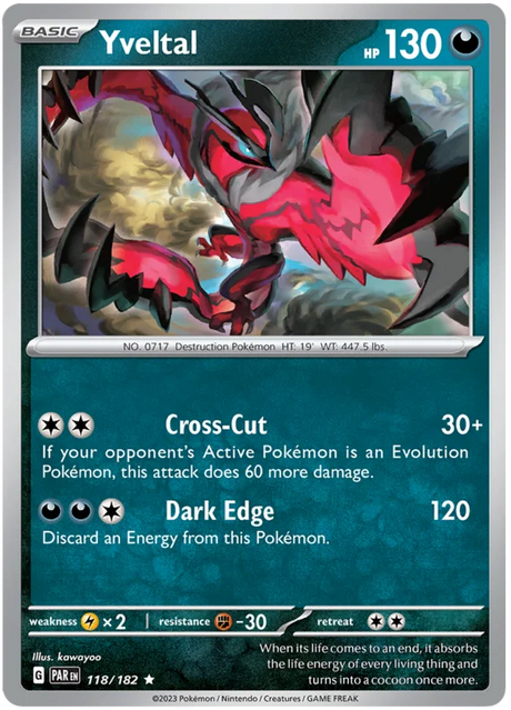 Yveltal Paradox Rift Single Pokemon Card 118/182