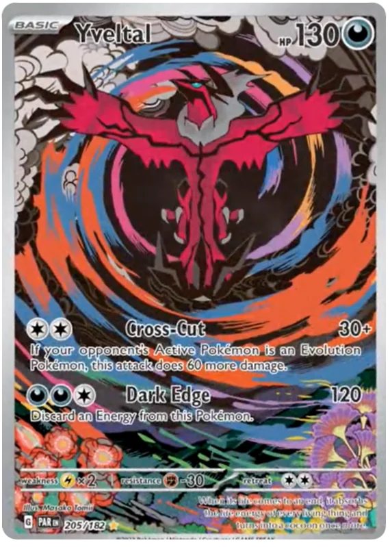 Yveltal Illustration Rare Paradox Rift Single Pokemon Card 205/182