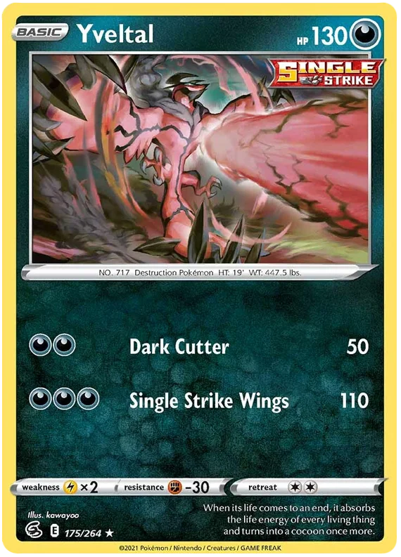 Yveltal Fusion Strike Pokemon Card Singles 175/264